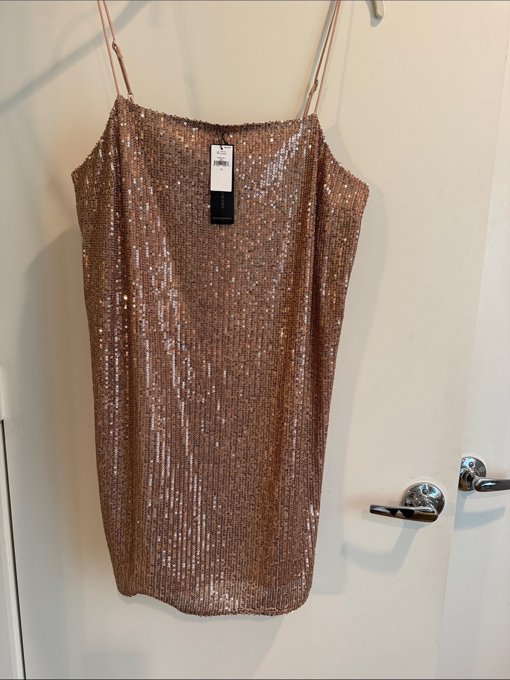 Banana Republic Factory Rose Gold Sequin Slip Mini Dress